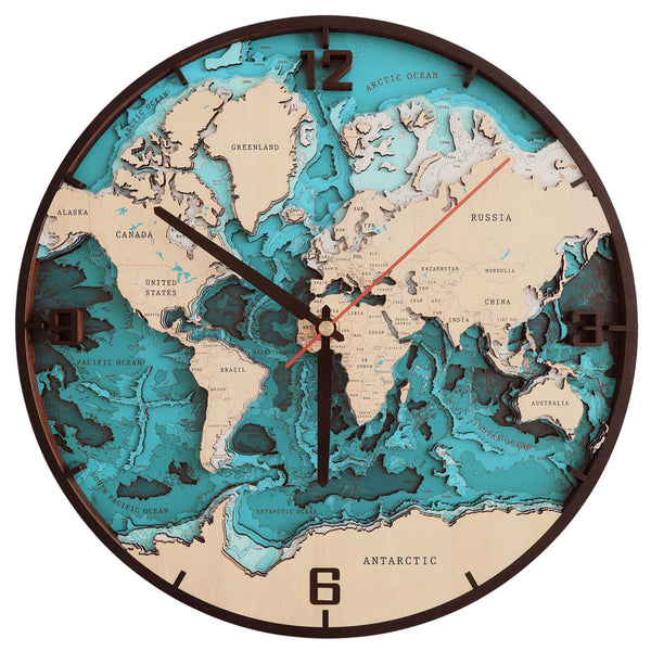 3D Wooden World Map Clocks – Moc Tho LLC