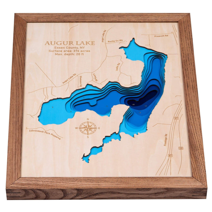 Captivating Augur Lake 3D Wooden Map by Moc Tho