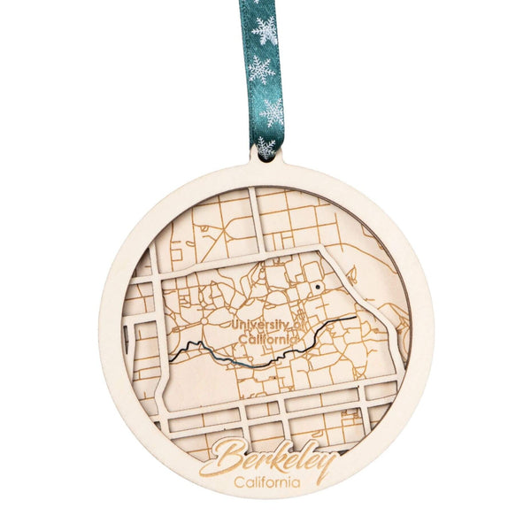 Berkeley, CA 3D Wooden City Map Ornament – 4.5’’x4’’ - Blue