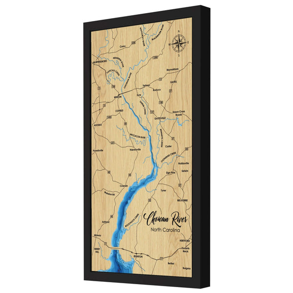 Chowan River 3D Wooden Map – 8 Layers - Blue