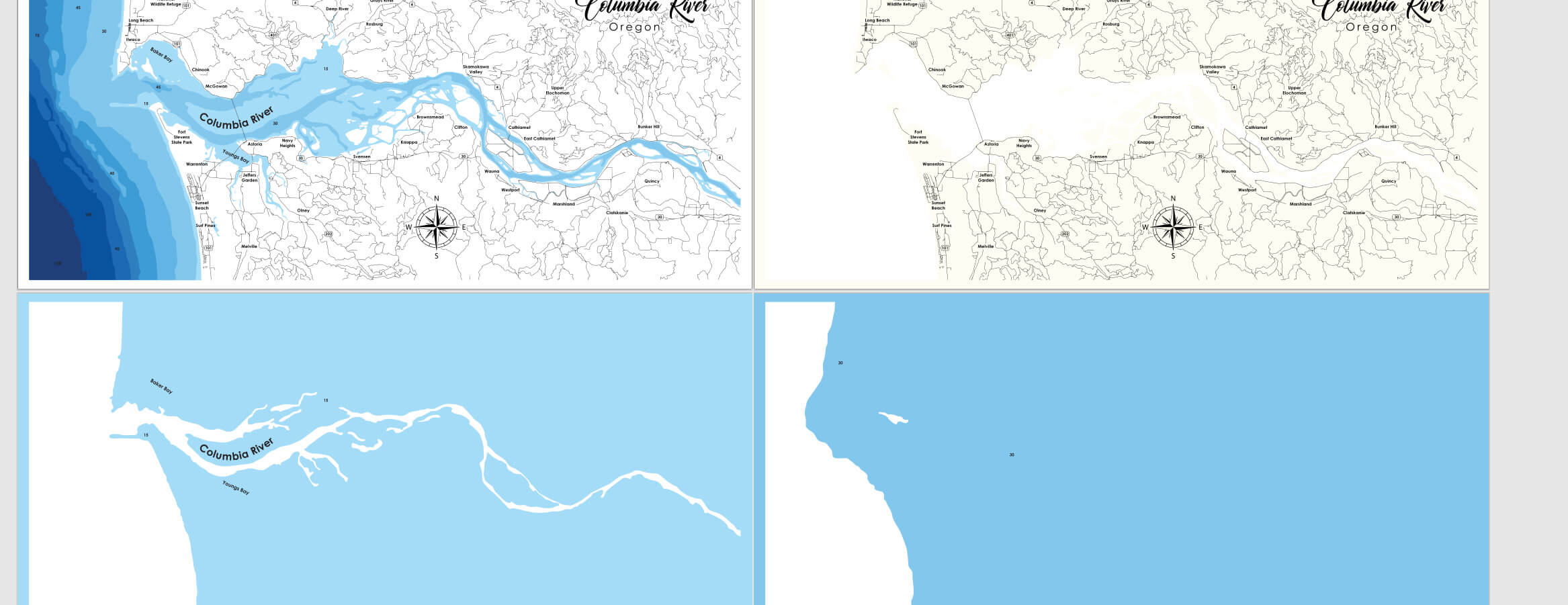 Columbia River, Oregon Laser Map Files - 9 Layers - Svg/Ai/Dxf/Pdf ...