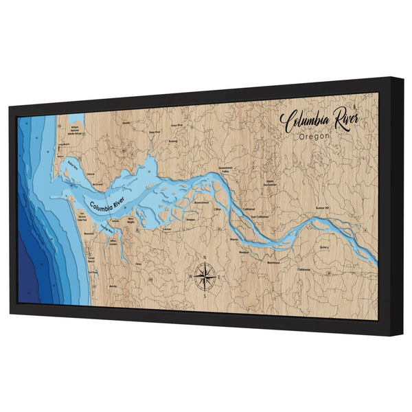 Columbia River 3D Wooden Map - Blue – 9 Layers