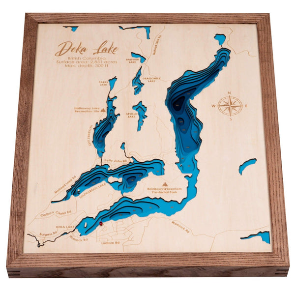 Exquisite 3D Wooden Deka Lake Map showcasing intricate craftsmanship and geographical detail, by Moc Tho