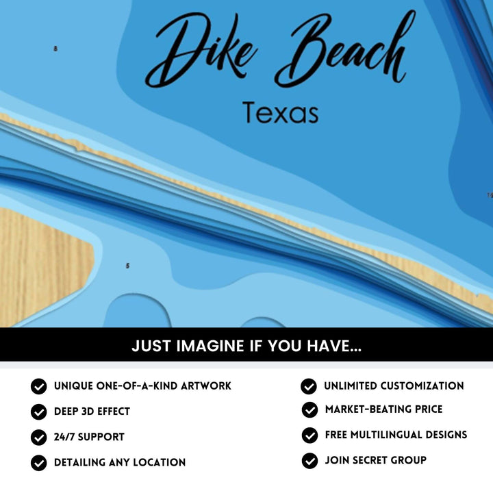 Details of Dike Beach 3D Depth Map FIles, unique wall art, deep effect, unlimited customization