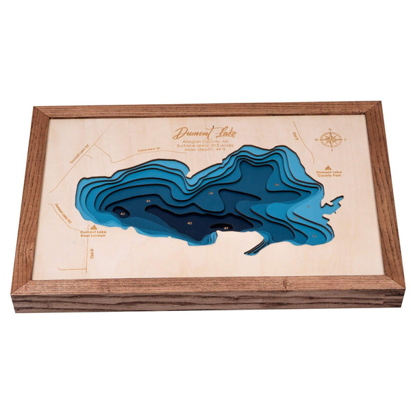 Showcasing intricate topographic details, this is our 3D Wooden Dumont Lake Map Wall Art, by Moc Tho