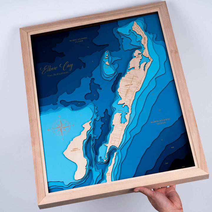 Discover the beauty of our Elbow Cay 3D Wooden Map, a perfect blend of art and geography by Moc Tho