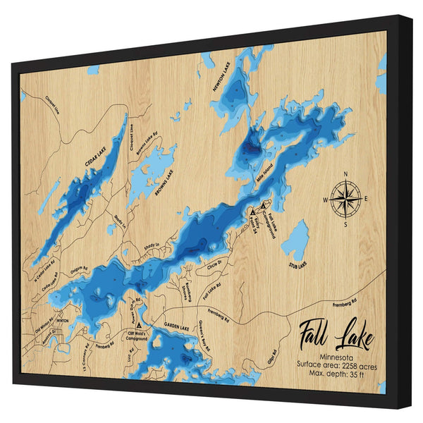 Fall Lake 3D Wooden Map - Blue – 8 Layers