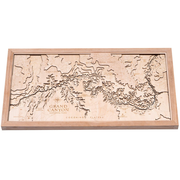 Grand Canyon, Arizona 3D Wooden Map – Dark Blue – 7 Layers