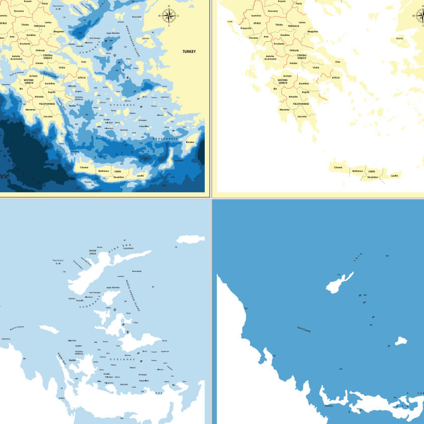 Greece Laser Map Files - 6 Layers - Svg/Ai/Dxf/Pdf – Moc Tho LLC