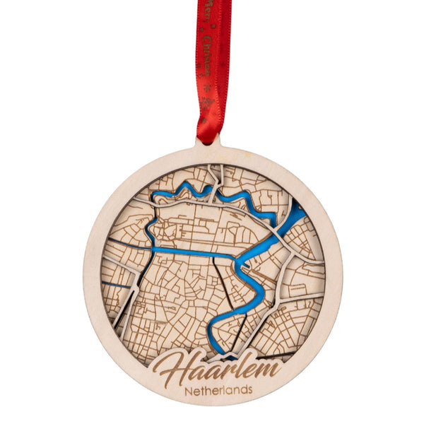 Haarlem, Netherlands 3D Wooden City Map Ornament – 4.5’’x4’’