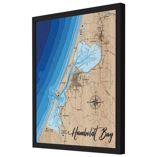 Humboldt Bay 3D Wooden Map - Blue – 10 Layers