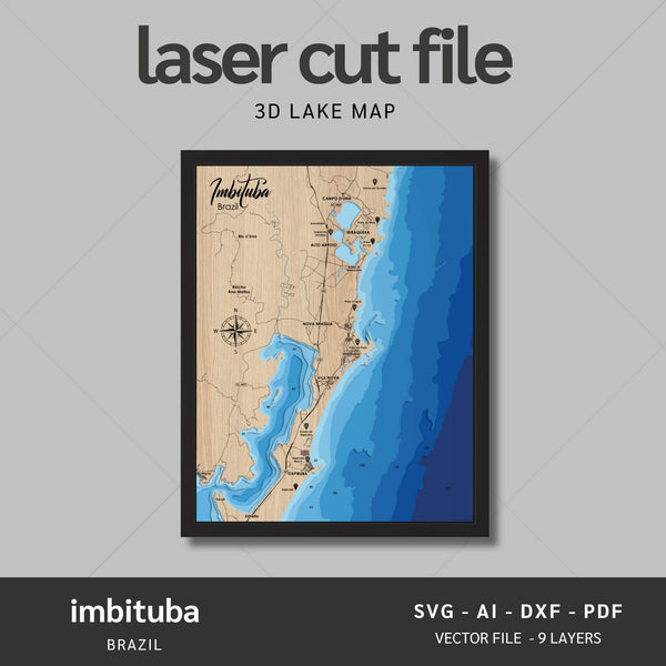 Imbituba, Brazil Laser Map Files - 9 Layers - Svg/Ai/Dxf/Pdf