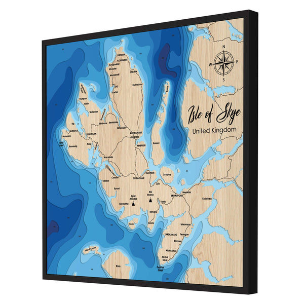 Isle of Skye Map, Scotland - Personalized 3D Wooden Map - Depth Map Wall Art - Nautical Decor for Lake House