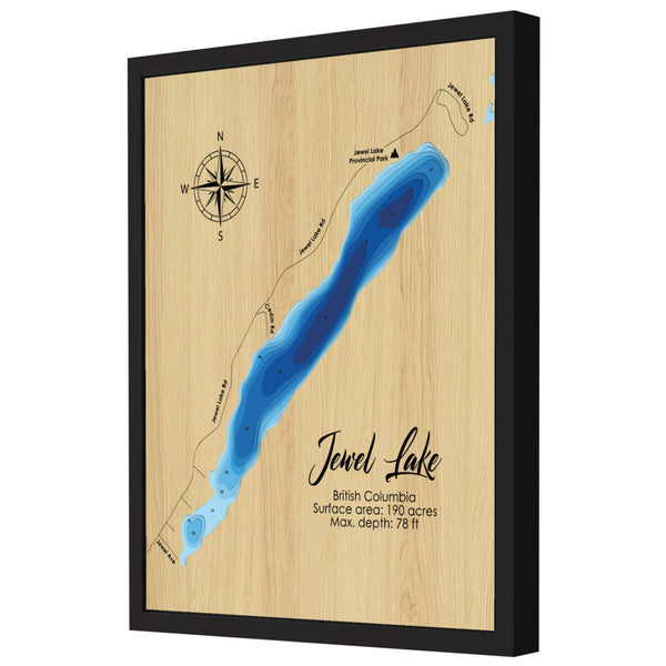 Jewel Lake 3D Wooden Map - Blue – 9 Layers