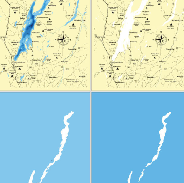 Lake New York Laser Map Files 8 Layers Svg/Ai/Dxf/Pdf Moc