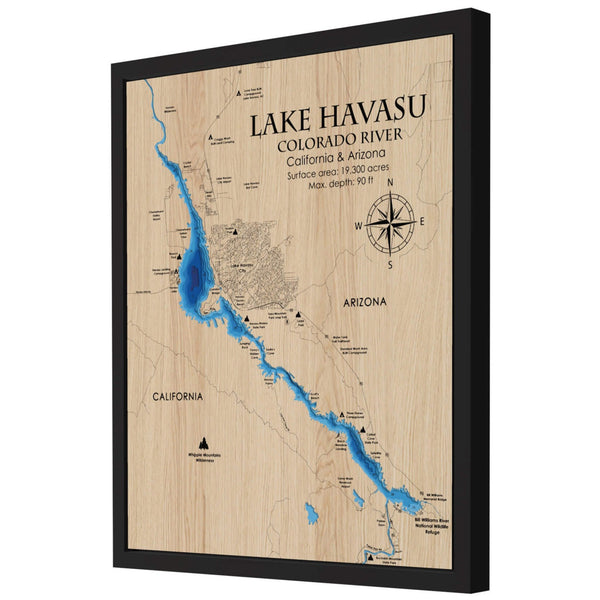 Lake Havasu 3D Wooden Map - Blue – 7 Layers