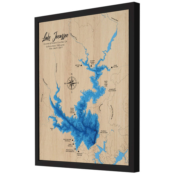 Lake Jocassee 3D Wooden Map - Blue – 7 Layers