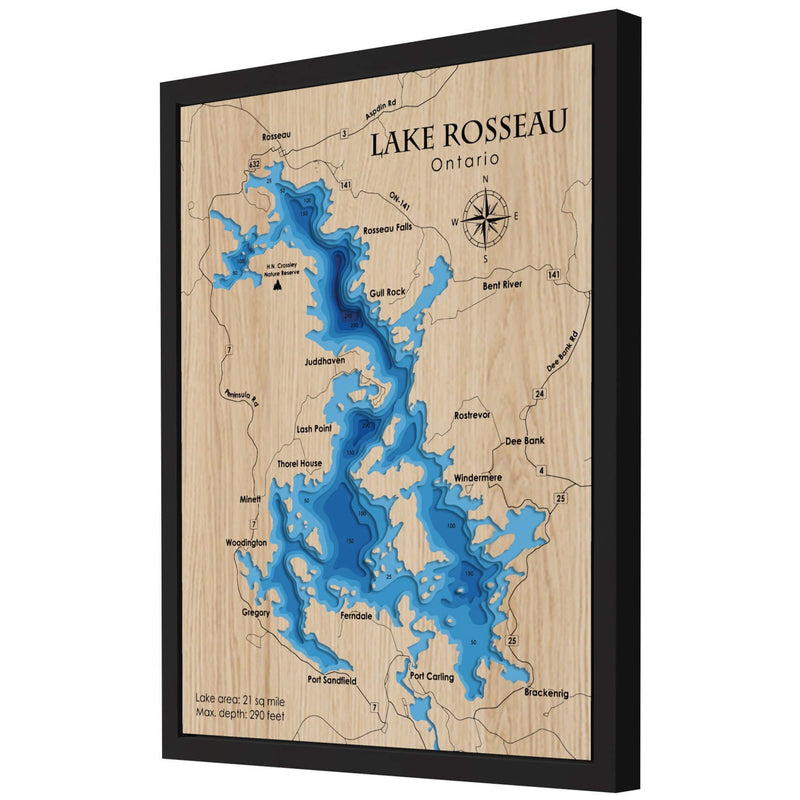 Experience the intricate details of our 3D Wooden Lake Rosseau Map, a perfect blend of art and geography, exclusively at Moc Tho