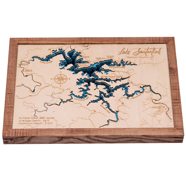 Lake Santeellah 3D Wooden Map - Dark Blue - 8 Layers