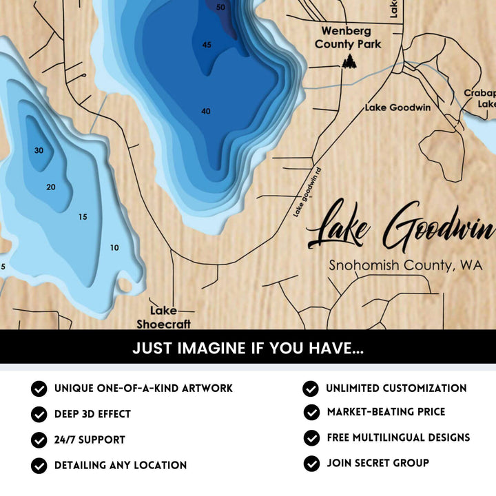 Goodwin Grove Map Lake Goodwin, Washington Laser Map Files - 10 Layers - Svg/Ai/Dxf/Pdf ...