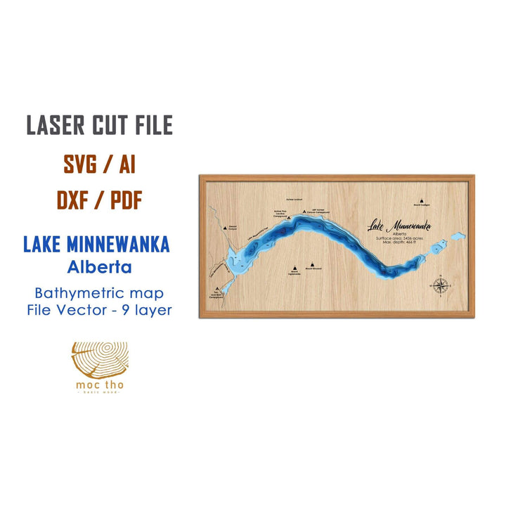 Lake Minnewanka Laser Map Files - 9 Layers - Svg/Ai/Dxf/Pdf – My Store