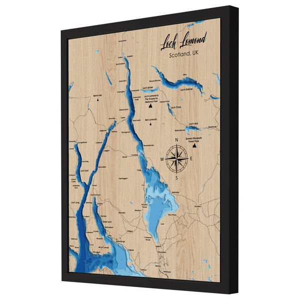 Loch Lomond 3D Wooden Map - Blue – 9 Layers