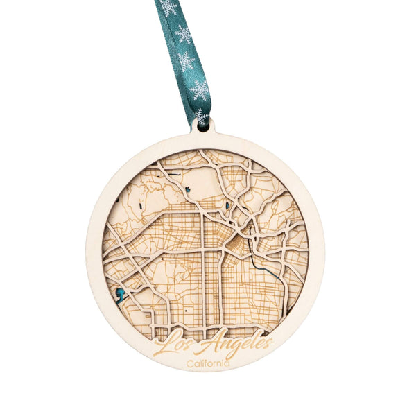 Los Angeles, CA 3D Wooden City Map Ornament – 4.5’’x4’’