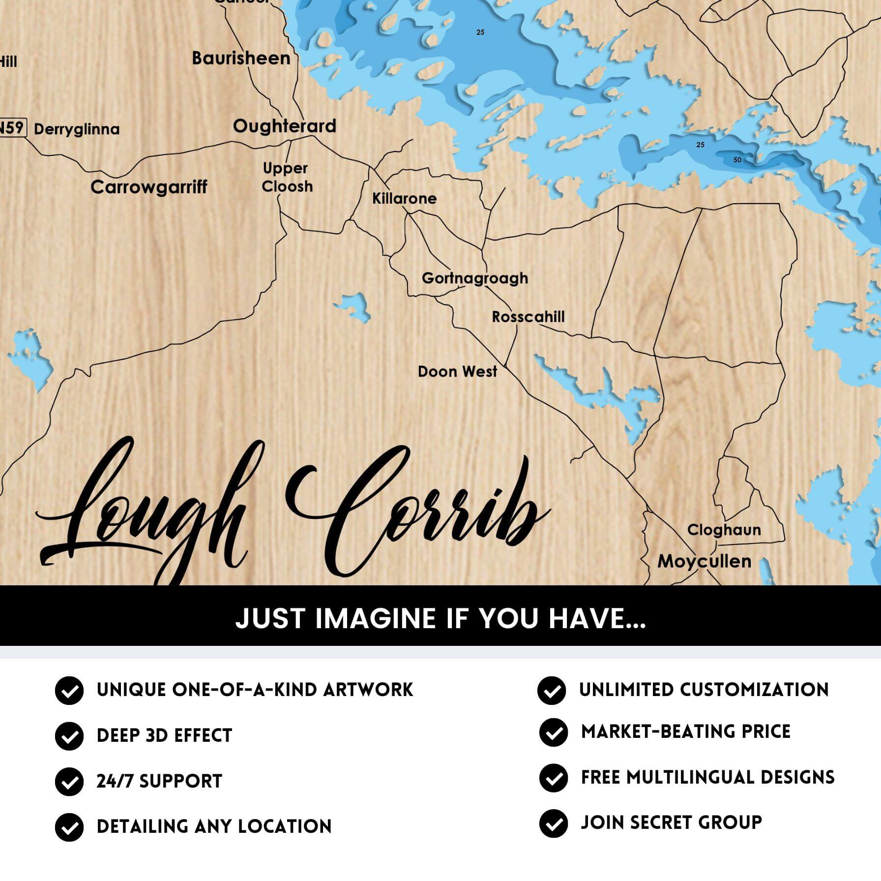 Lough Corrib Ireland Laser Map Files 8 Layers Svg Ai Dxf Pdf Moc LoughCorrib 4 