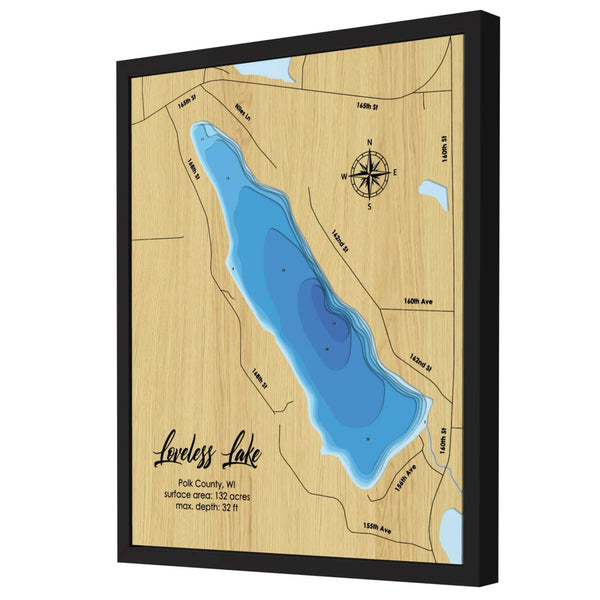 Loveless Lake, Wisconsin Map - Personalized 3D Wood Map - Depth Map Wall Art - Nautical Decor for Lake House