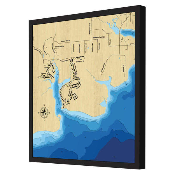 Lynn Haven Map, Florida - Personalized 3D Wooden Map - Depth Map Wall Art - Nautical Decor for Lake House