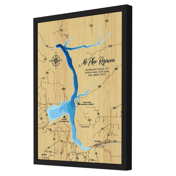 Experience the intricate details of our 3D Wooden McPhee Reservoir  Map, a perfect blend of art and geography, exclusively at Moc Tho