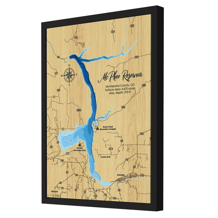 Experience the intricate details of our 3D Wooden McPhee Reservoir  Map, a perfect blend of art and geography, exclusively at Moc Tho
