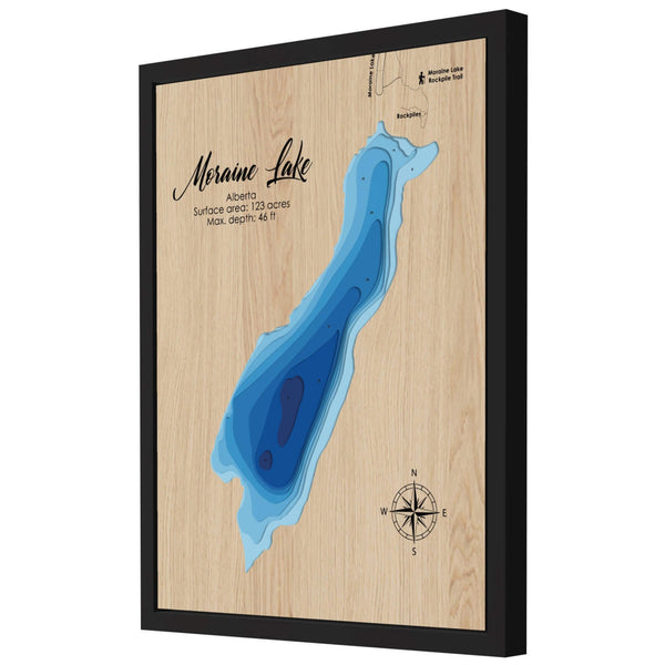 Moraine Lake 3D Wooden Map - Blue – 9 Layers