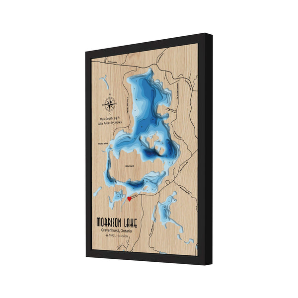 Morrison Lake 3D Wooden Map - Blue – 10 Layers