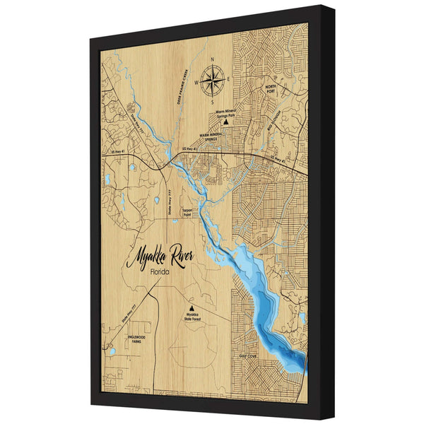 Myakka River 3D Wooden Map - Blue – 7 Layers