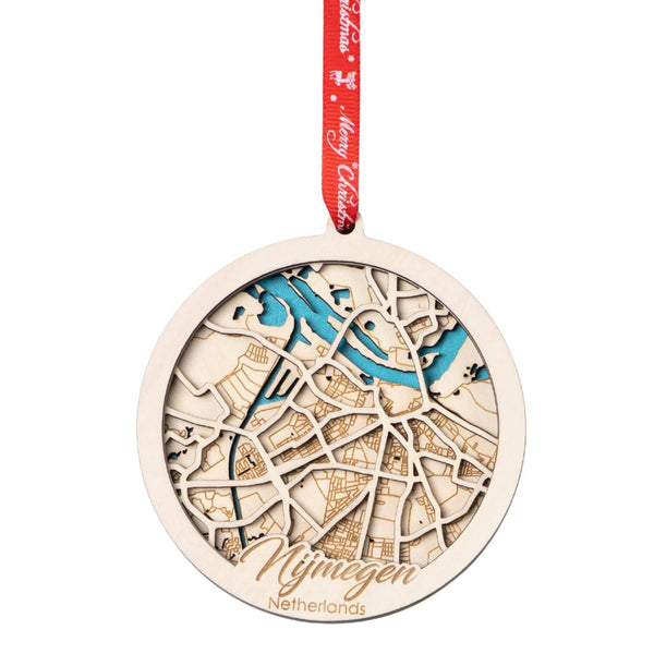 Nijmegen, Netherlands 3D Wooden City Map Ornament – 4.5’’x4’’