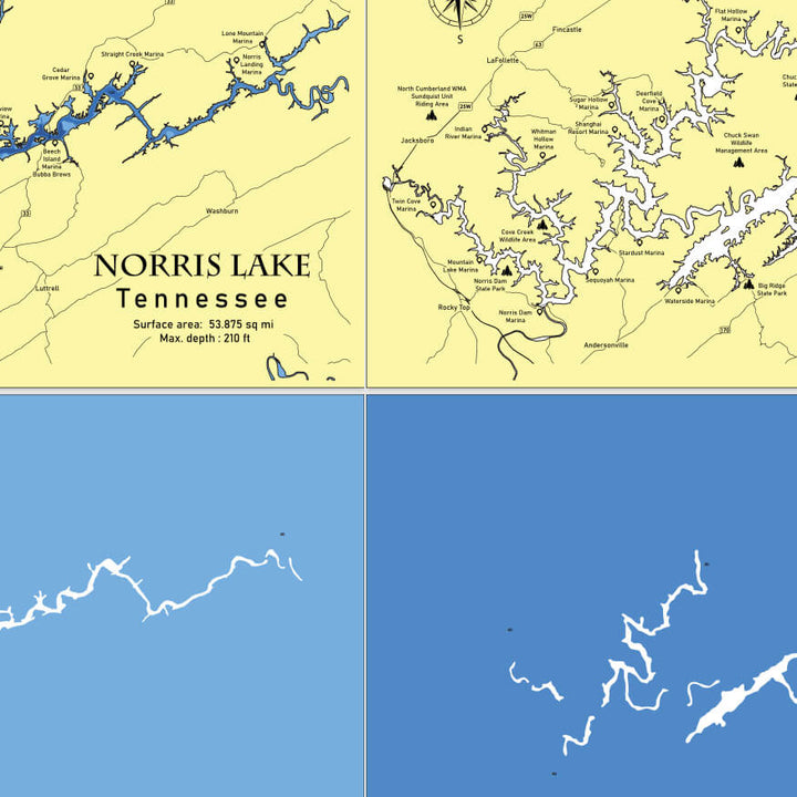 Norris Point Map Norris Lake, Tennessee Laser Map Files - 6 Layers - Svg/Ai/Dxf/Pdf ...