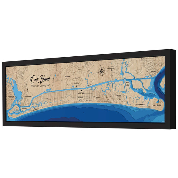 Oak Island 3D Wooden Map - Blue – 7 Layers