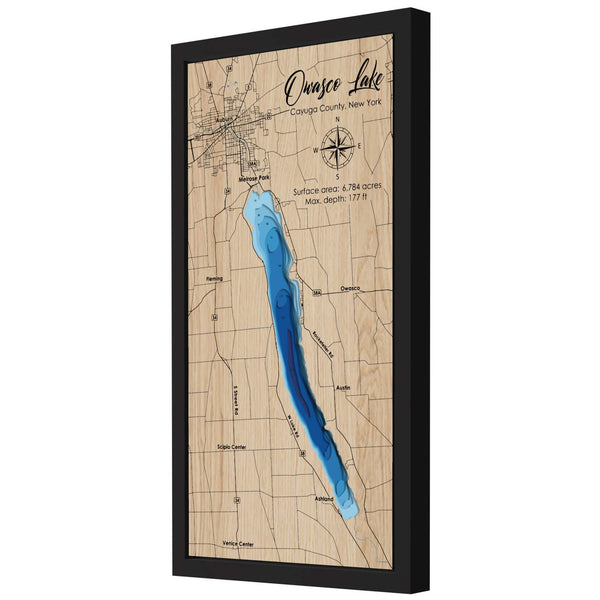 Owasco Lake 3D Wooden Map - Blue – 8 Layers