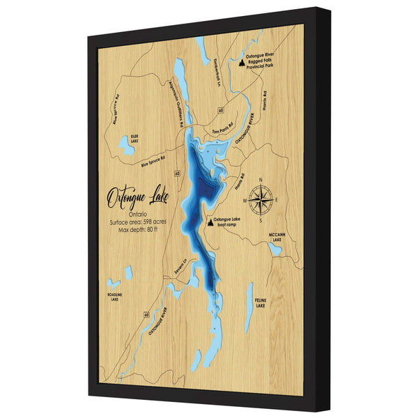 Oxtongue Lake 3D Wooden Map - Blue – 9 Layers