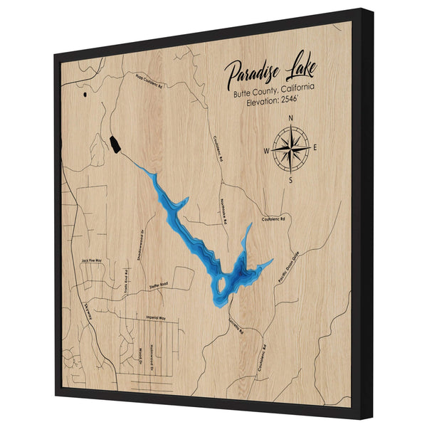 Paradise Lake 3D Wooden Map - Blue – 7 Layers