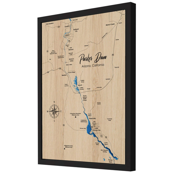 Parker Dam 3D Wooden Map - Blue – 6 Layers