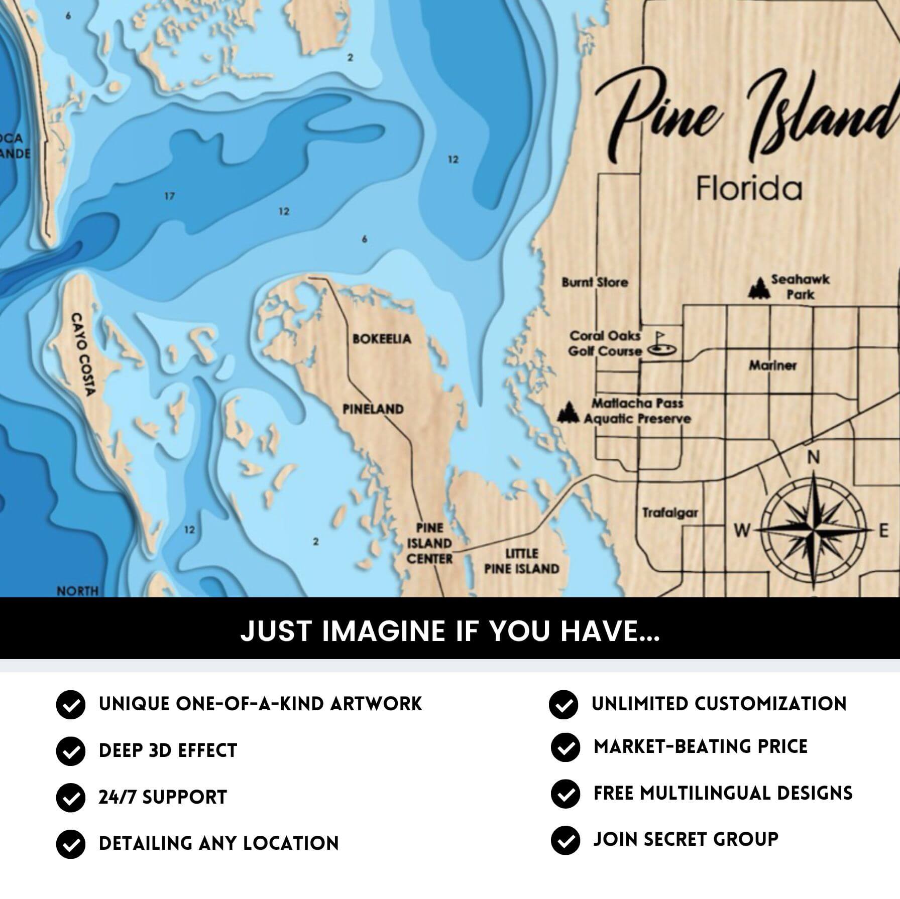Pine Island Florida Laser Map Files 9 Layers Svg Ai Dxf Pdf Moc PineIsland FL 9layers 4 
