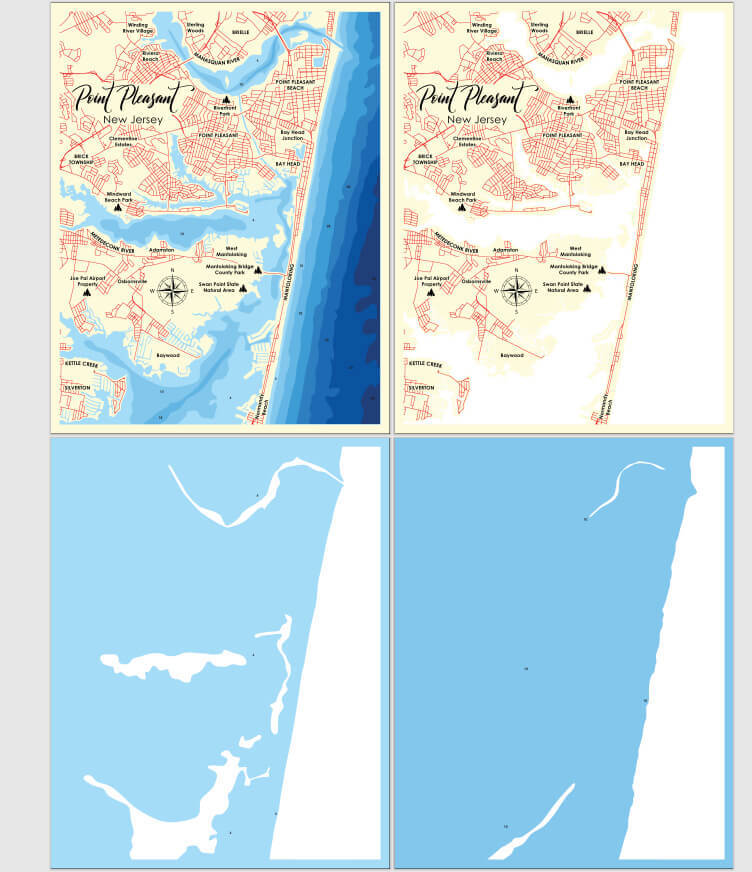 Point Pleasant, New Jersey Laser Map Files - 9 Layers - Svg/Ai/Dxf/Pdf ...
