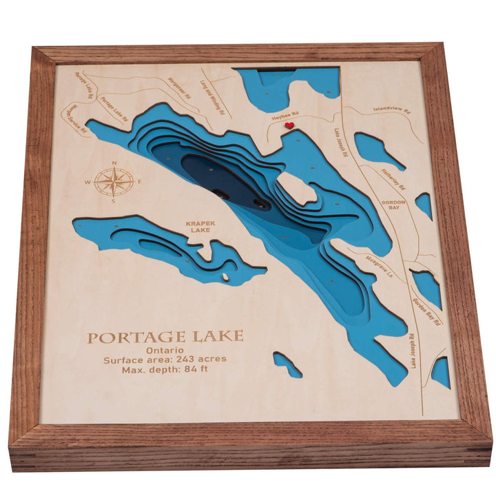 Experience the intricate details of our 3D Wooden Portage Lake Map, a perfect blend of art and geography, exclusively at Moc Tho