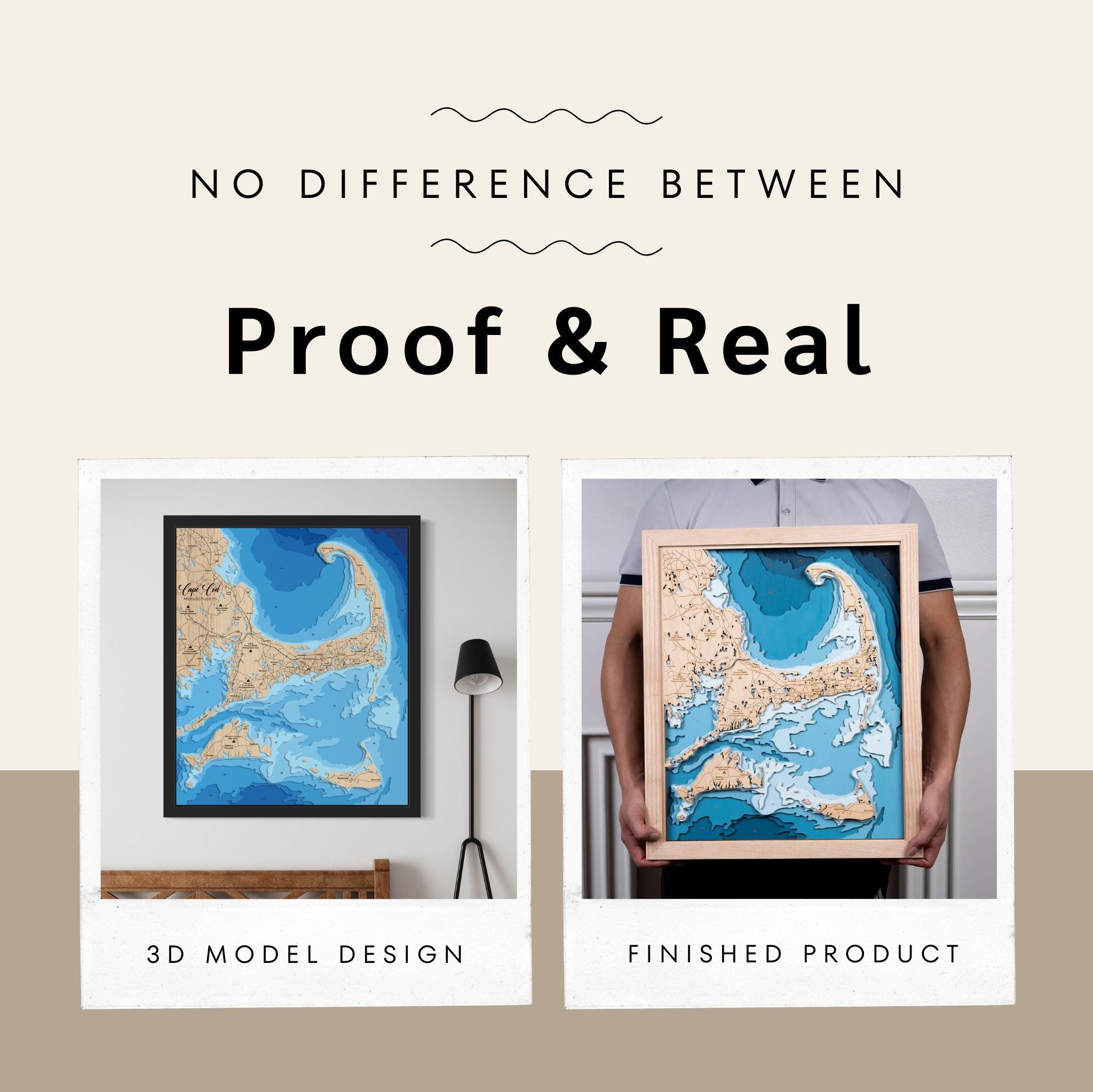 Orange Beach to Destin, Alabama 3D Wooden Map – 8 Layers – Moc Tho LLC