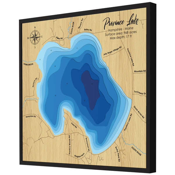 Province Lake 3D Wooden Map - Blue – 9 Layers