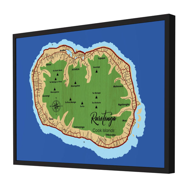 Rarotonga Cook Islands Map - Personalized 3D Wooden Map - Depth Map Wall Art - Nautical Decor for Lake House