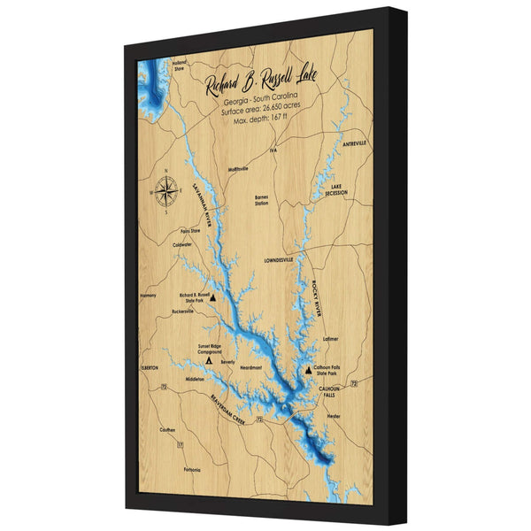 Richard B Russell Lake 3D Wooden Map - Blue – 9 Layers