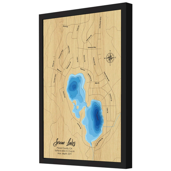 Serene Lake 3D Wooden Map - Blue – 9 Layers